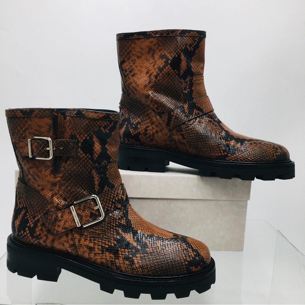 Jimmy Choo Youth II Snake Printed Leather Women’s Boots - Picture 8 of 16